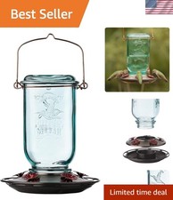 Charming 25oz Mason Jar Hummingbird Feeder - Perfect for Outdoor Gardens 