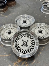 16 Vintage 4x108 16x7 Mesh Wheels Rims 4 Lug Fits Ford Mustang Fox Classic White