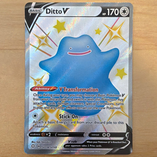 Pokemon TCG Ditto V Shining Fates Shiny Vault SV118/SV122 Shiny Holo 2021