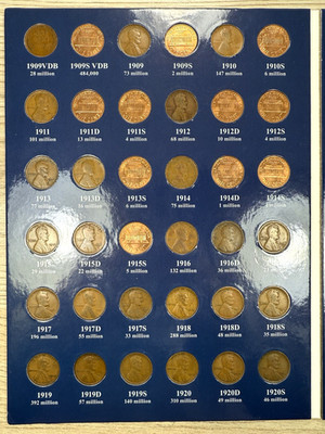 * 1909-2025 LINCOLN CENT SET- 294 COINS- BU COINS/ SEMI KEYS- PRICED TO SELL  *