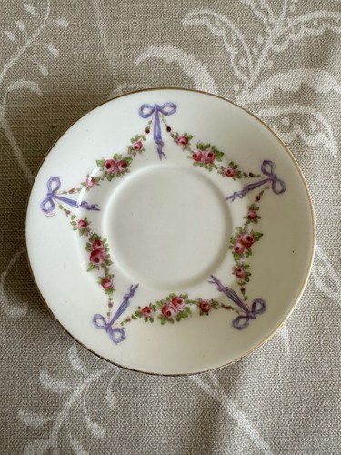 Vintage Collingwoods Lilac Ribbon & Pink Roses York Coffee Cup & Saucer England - Picture 4 of 11