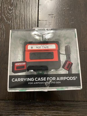 LAX Mix Tape Fitted Soft Case for Apple AirPods Pro 1st & 2nd Gen Black Red