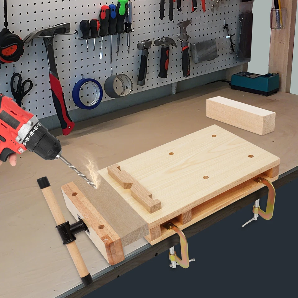 100kg/220.46 lbs Portable Wooden Woodworking Bench w/C-Type Clips Workbench - Image 4 of 4