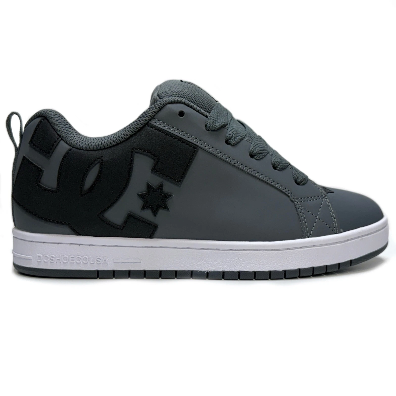 DC SHOES COURT GRAFFIK DARK GREY BLACK WHITE TRAINERS (UK 5-UK 12)