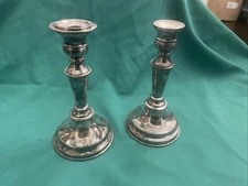 Vintage Viners Old Sheffield England Silver Plate  Candlesticks  8” Tall