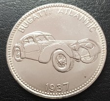 Shell Sammler M&uuml;nze Sportwagen Bugatti Atlantic 1937. Guten Zustand.