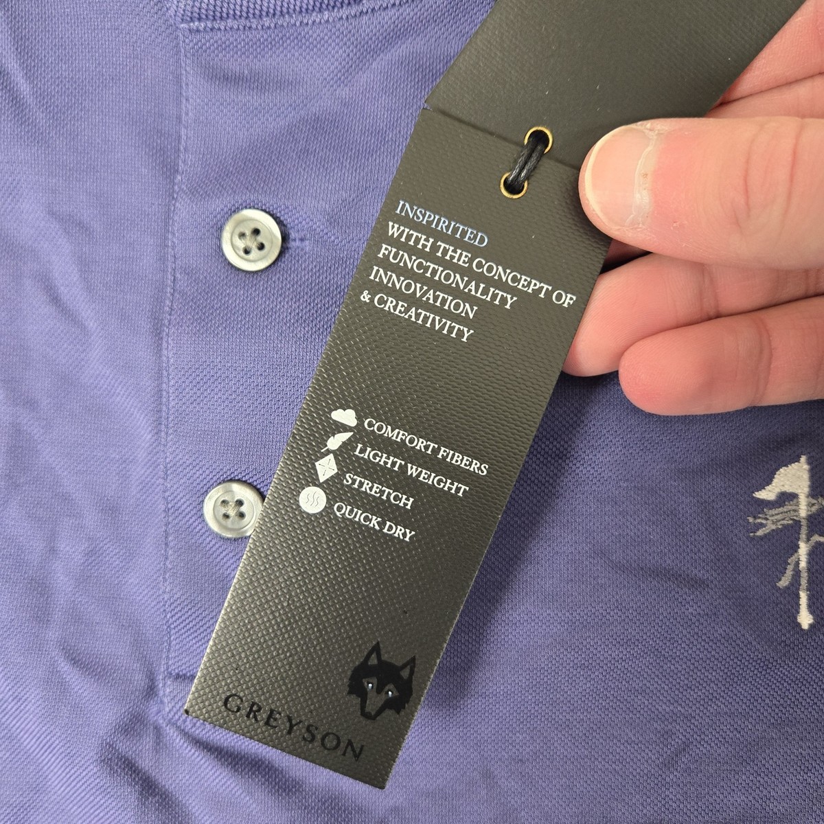 Greyson Omaha Polo Shirt Mens Large Purple Golf Stretch Performance Pique NWT View 5