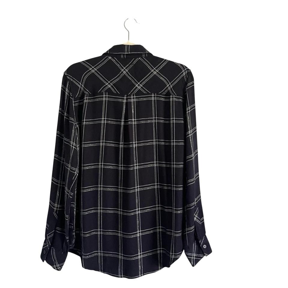 Rails Hunter Shirt in Navy Snow Plaid Size Small cabin core Western cowgirl top - Image 4 of 4
