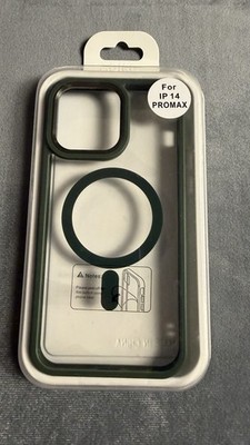 Aoko Magnetic Clear Green Case for iPhone 14 Pro Max Transparent Hard Back
