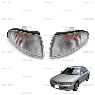 Pair Clear Corner Lamps Lights For Mitsubishi Lancer E-Car Mirage 1992 - 1996