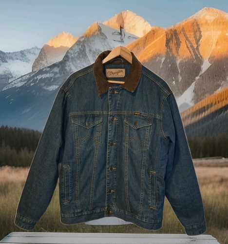 VTG Wrangler Mens M Authentic Western Jean Jacket Blanket Lined Confined Carry