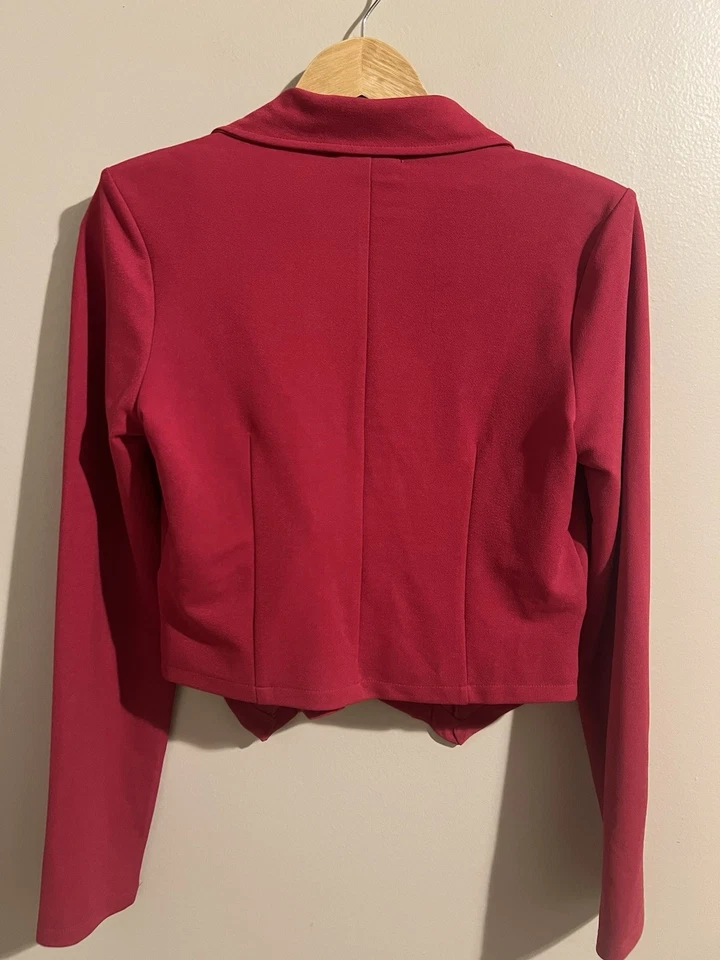 Material Girl Pink Moto Blazer Jacket Women’s Medium Zip Front NWT - Image 2 of 4