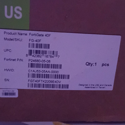 Fortinet FortiGate 40F Desktop Firewall FG-40F P24680-05-06 iOS