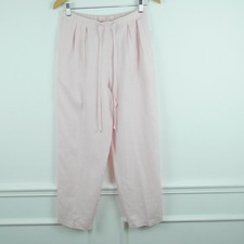 Vintage P medium Pants 100 Linen Powder Pink Pastel 90s Coastal Minimal NWT