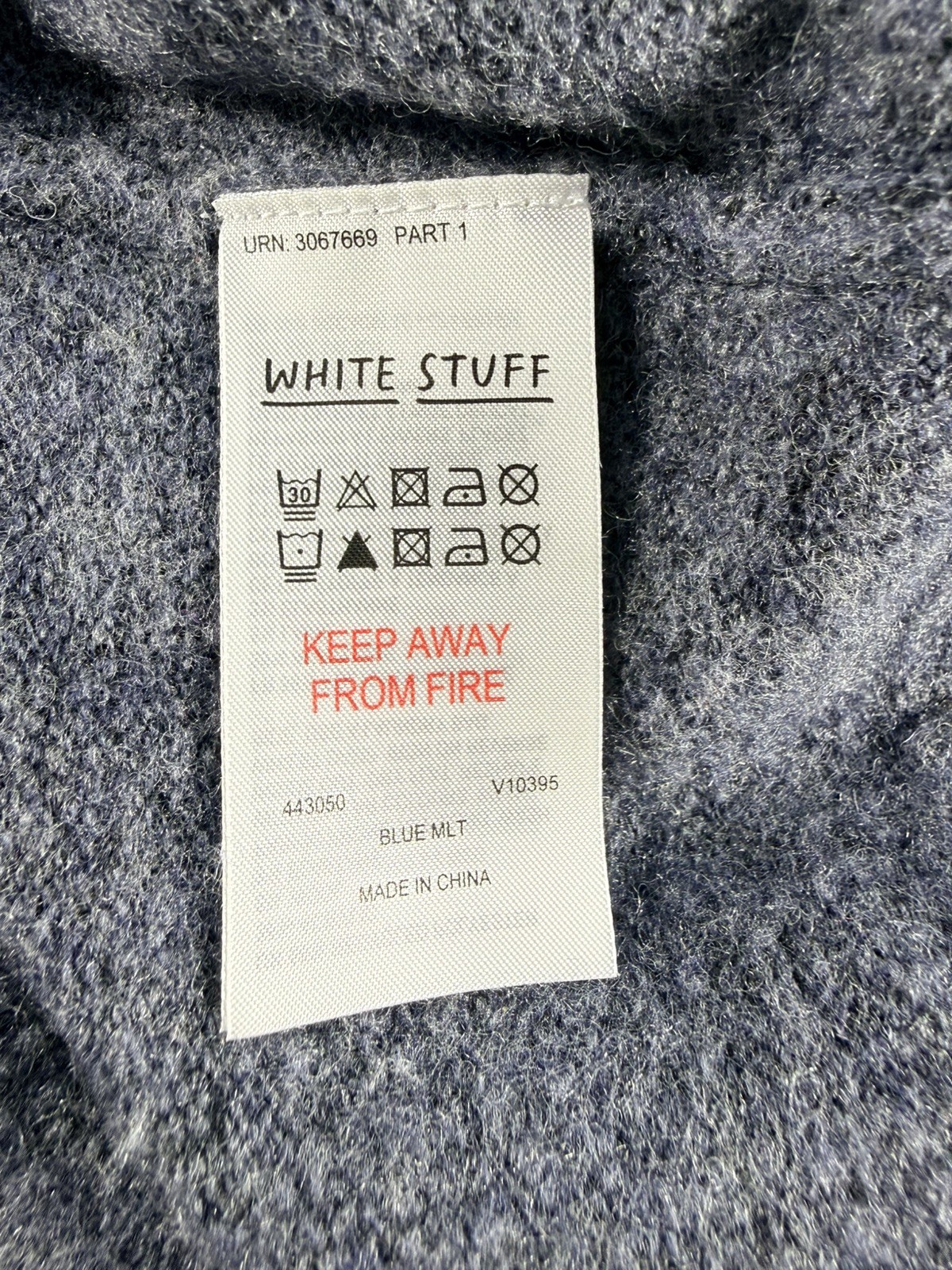 White Stuff Blue Grey Lucy Leaf Pattern Wool Blen… - image 8