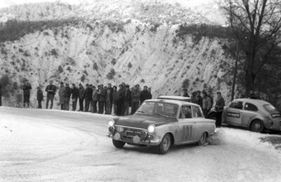 Henri Greder Andre Vigneron Ford Cortina Lotus 1967 Rally Car Old Photo