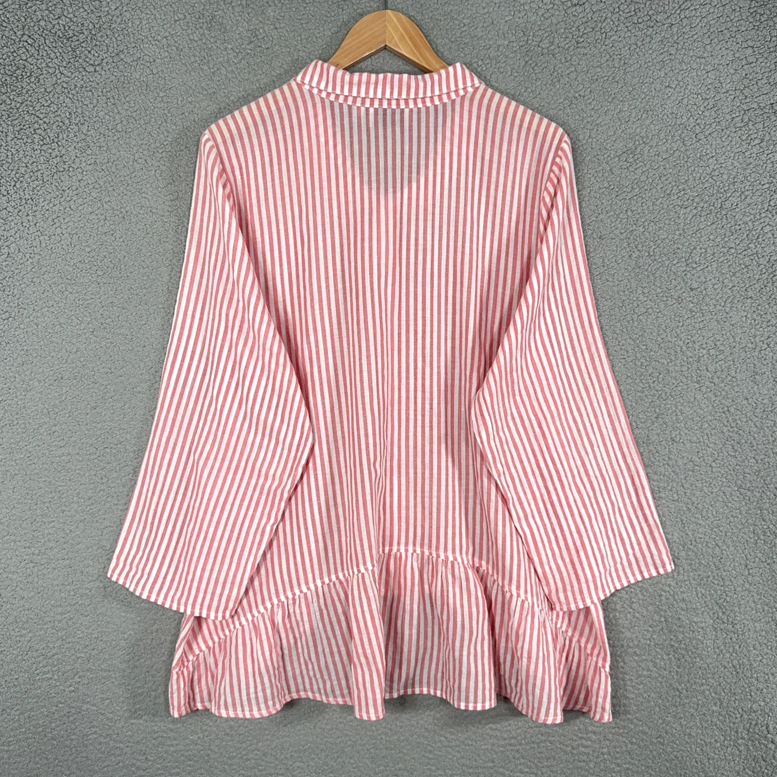 habitat flowy lagenlook button strip shirt