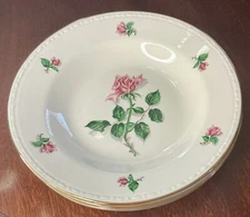 VTG Set/4 Homer Laughlin Eggshell Georgian PINK ROSE Soup Bowls 8.25” Dia. G3528
