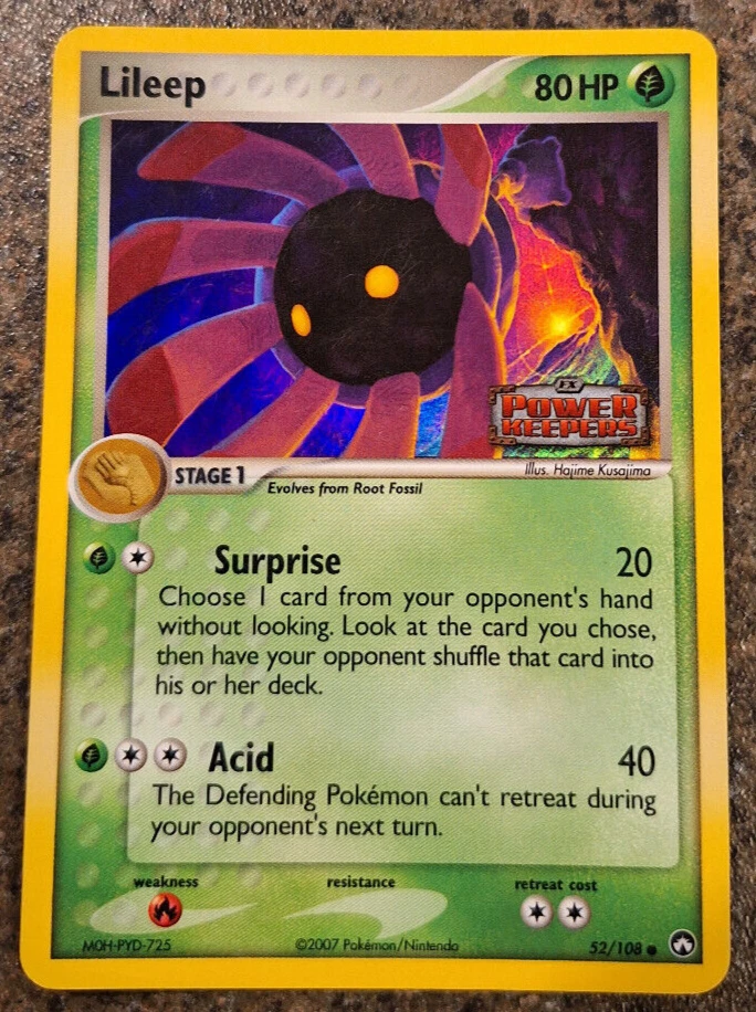Lileep 52/108 Holo Stamped EX Power Keepers Pokemon LP Authentic FREE SHIP