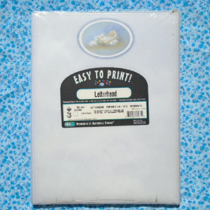 Easy To Print Letterhead Stationery Baby Jesus 50 Sheets Printer Paper - Sealed