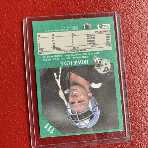 1991 Fleer #111 Howie Long Los Angeles Raiders Back w/ Gill Byrd front (ERROR) J - Picture 11 of 11