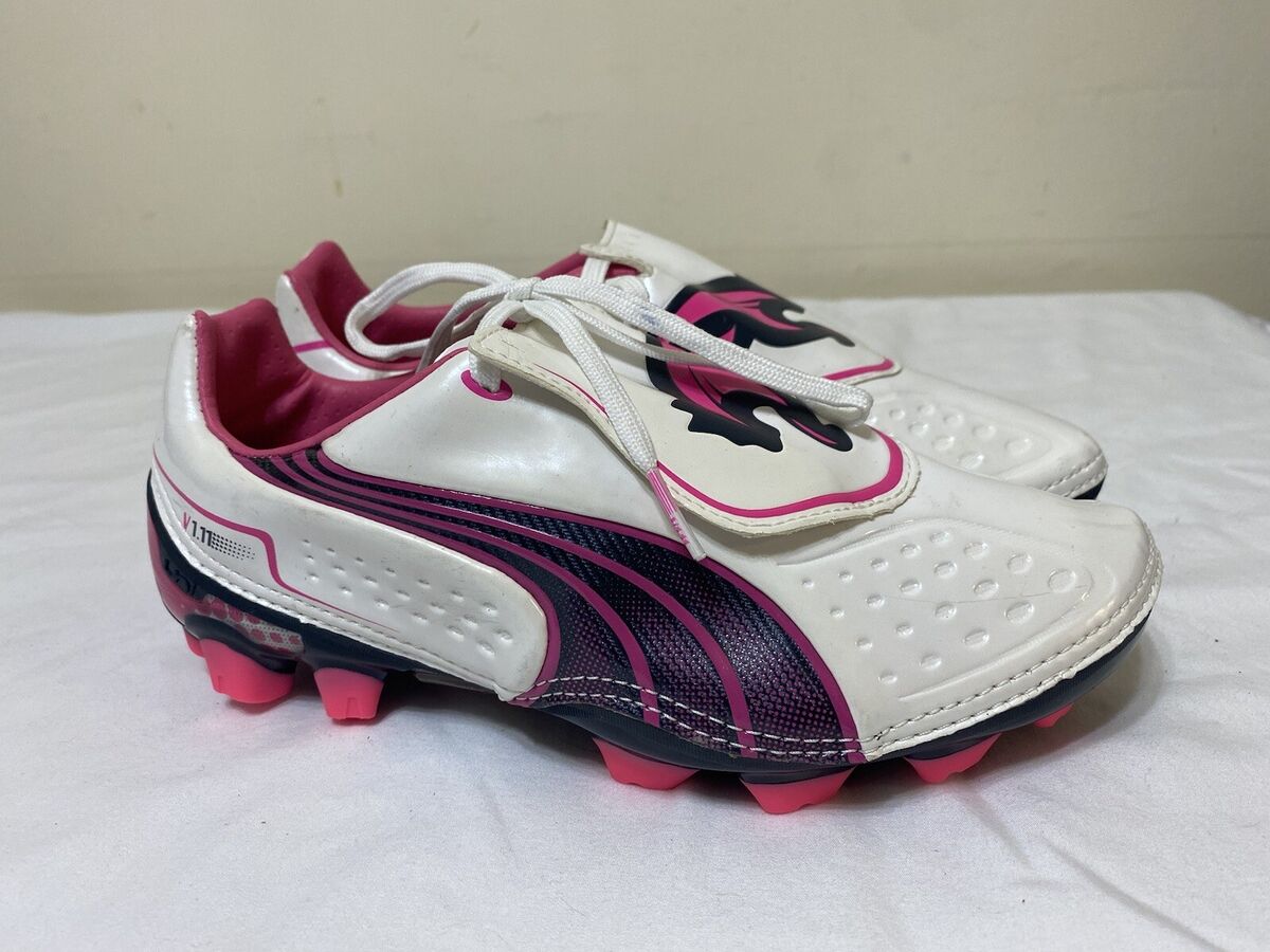 Puma V1.11 i FG Jr Boys Soccer Boots Firm Ground Black Pink Puma V1.11 i FG Jr Boys Soccer Boots Firm Ground Black Pink