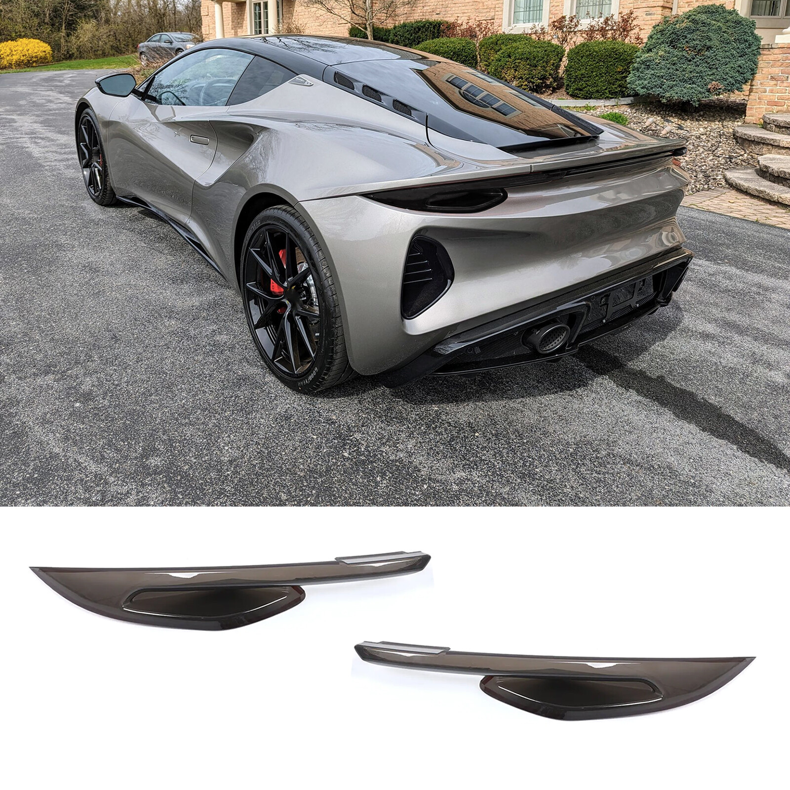 Smoked Tail Light Cover Rear Blackout OVerlay Len Fits Lotus EMIRA 2022-2025