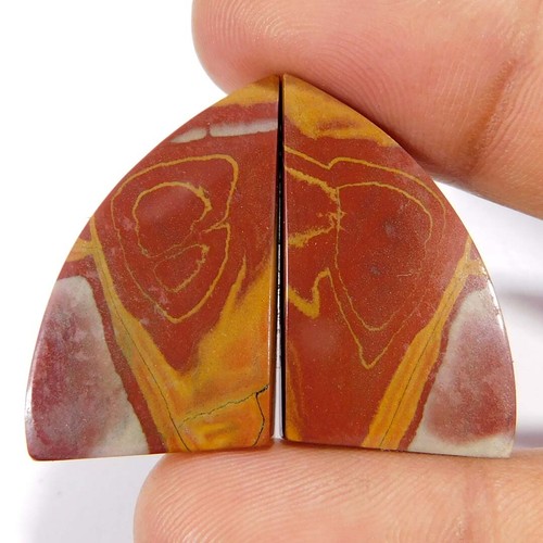 Pierre Précieuse Brute - Jaspe Noreena Rouge Naturel De 22,00 Cts, Cabochon Ovale, Qualité Exceptionnelle