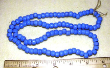 Glass Crow Beads 9x6 mm w/ 2mm hole size Strand of 100 New Opaque Bright Blue