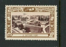 Centennial Celebration Sutters Fort Sacramento 1948 Reklamemarke Poster Stamp
