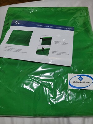 LS Photography Green Background Screen Portable Backdrop 5' x 10' Fabric
