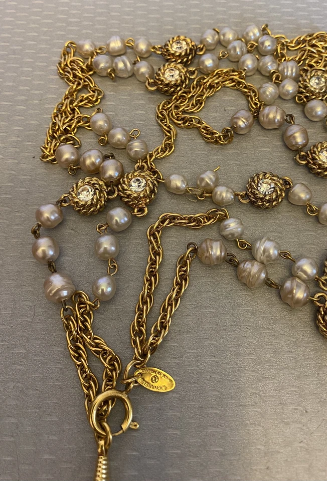 Chanel Barroco Perla Estrás Lupa Colgante Collar XL 80s Vintage Foto 4 de 4