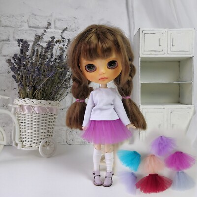 Blythe Doll Tulle Skirt, Doll Outfit, Doll Clothes 1/6 Accessories, Pink, Blue