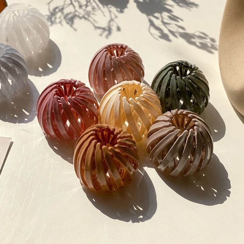 Horquilla expandible para mujer nido de pájaro cola de caballo soporte para moño clip agarre con garra Foto 3 de 4