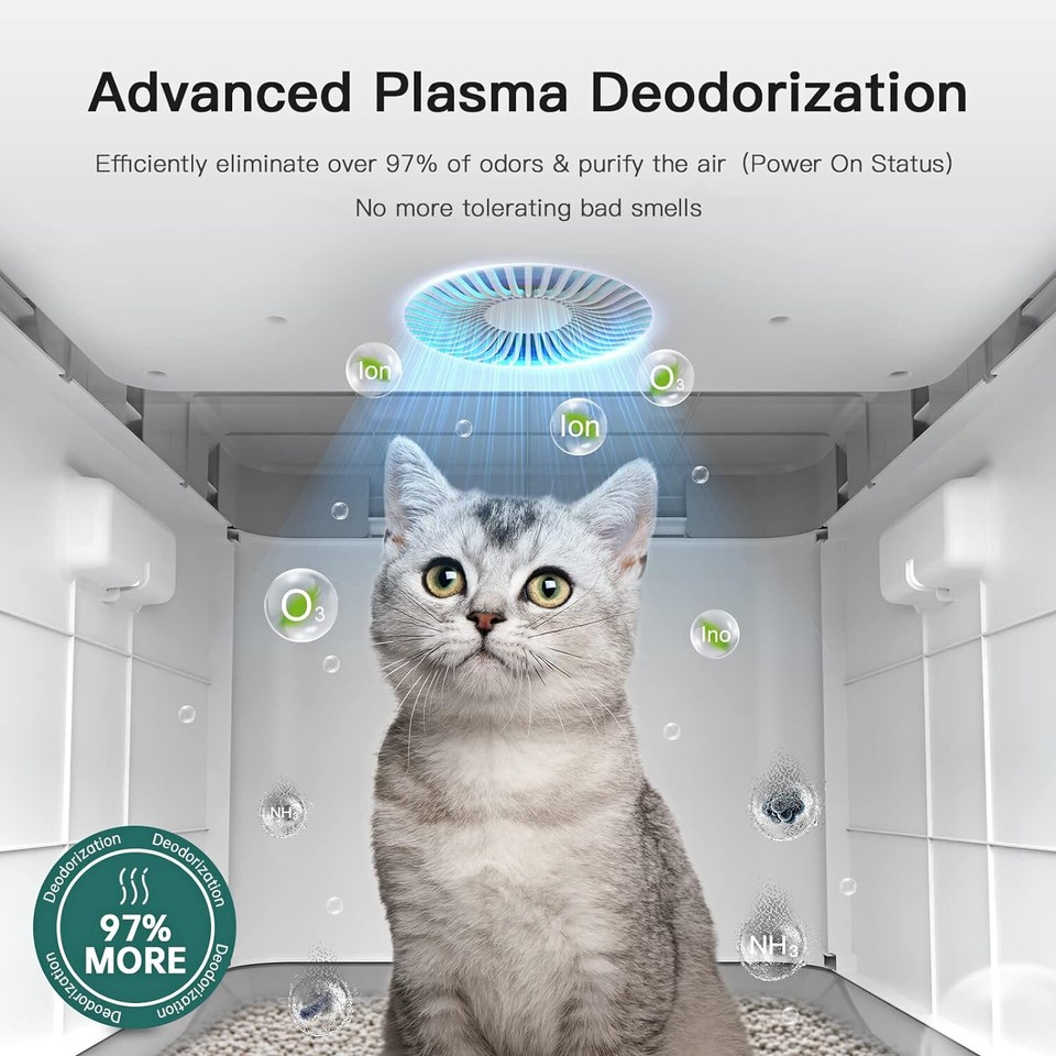 Smart Cat Litter Box Odor Removal Litter Box with Deodorizing Device