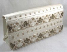 VINTAGE LA REGALE Sequin Beaded Clutch 9" x 4 1/2" Inner Pocket/Snap Fastener