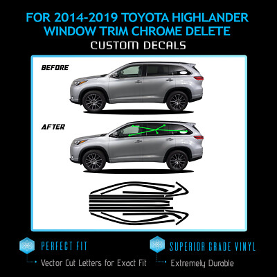 Crux Motorsports Window Chrome Delete Kit For 2020 + Toyota Highlander Tint Headlight Head Light Mods Modifications Crux Moto Mototorsports Smoke Amber Led Delete Window Chrome Black Out 1