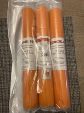 Oracal 651 Vinyl -12"x5 Ft roll Adhesive Vinyl Craft & Hobby Lot of 3 Lt Orange
