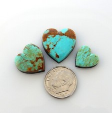 Natural Turquoise Heart Cabs Cabochons Gemstones k243