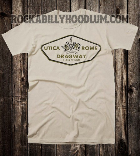 Retro Hot Rod Tee T Shirt Drag Race Speed Shop Utica Rome NY Dragway Winner - Picture 3 of 7