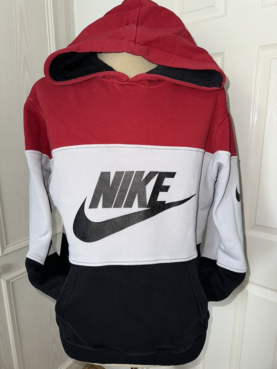 Nike Men's Medium Red Black and White Hoodie | eBay UK