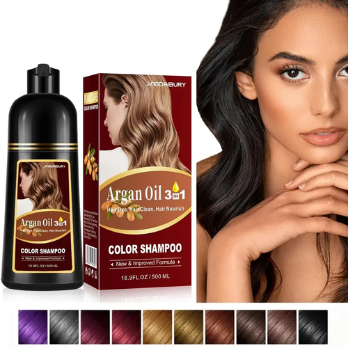 Argan Oil Blonde Brown Hair Shampoo,3 in 1 Hair Dye Shampoo, Easy To Use,500ml - Picture 15 of 25