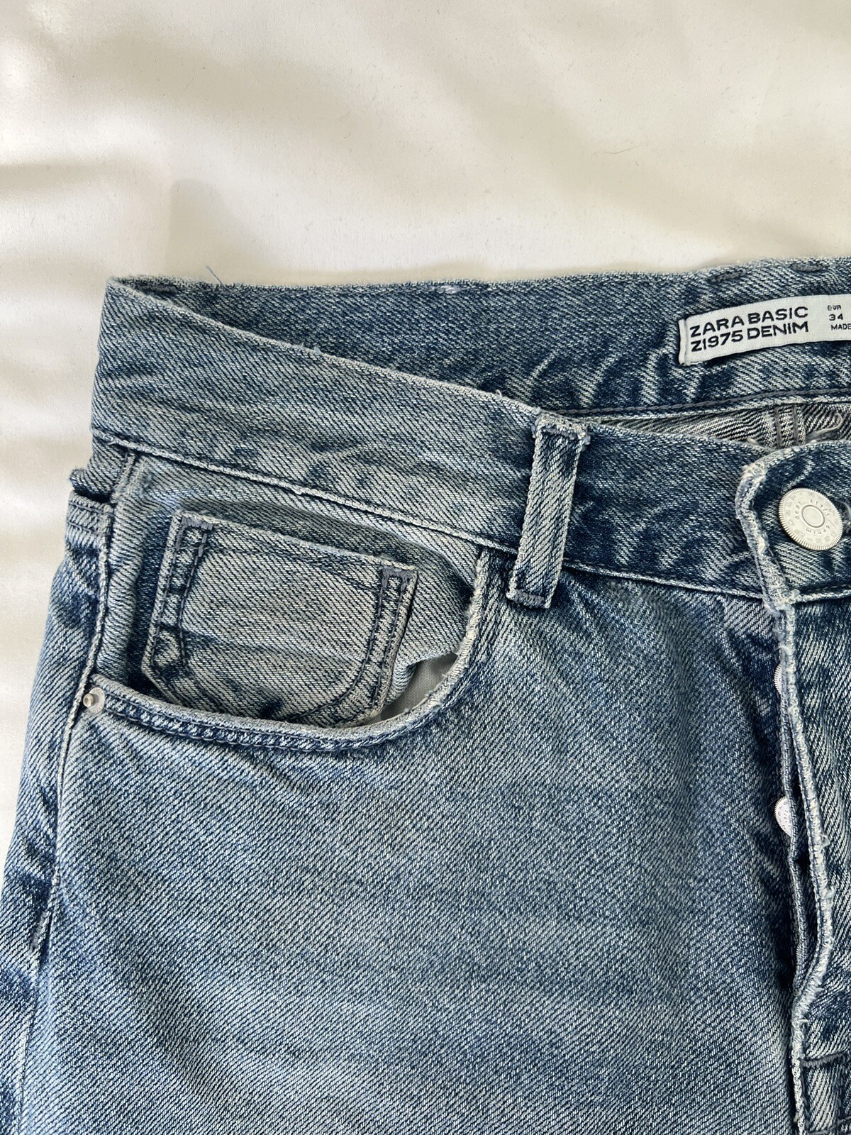 Zara Basic Size 2 Jeans Bleached Bleachy Jean Hig… - image 12