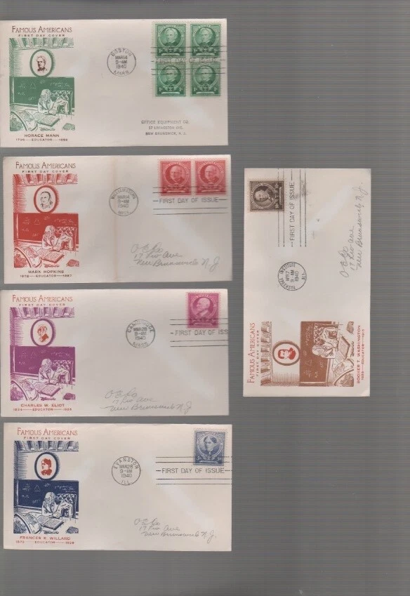 US stamps FDC #859-893 Fidelity  1940 Famous Americans Set of 35  3 (j3 - Image 3 of 4