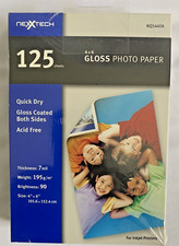 NexxTech 4 X 6 Gloss Photo Paper 125 count NEW