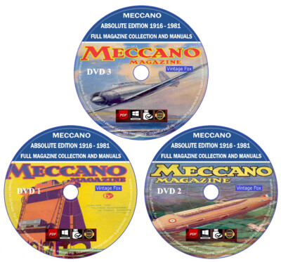 Meccano Magazin vollständige Sammlung und Handbücher 650 Ausgaben 1916-1981 PDF 3 DVD 