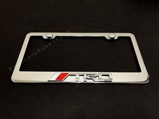 1x Trd3d Emblem Stainless Steel License Plate Frame Rust Free Screw Cap 1x Trd3d Emblem Stainless Steel License Plate Frame Rust Free Screw Cap