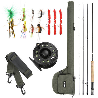 9' Fly Fishing Rod and Reel Combo 10 Flies Complete Starter Fly