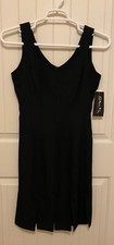 Vintage Ellen K Collection Women's VNeck Cocktail Stylish Dress Black NEW size 4
