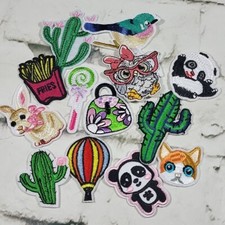Iron-On Patches Sewing Craft Embellishment Lot Cute Critters Cactus Pandas